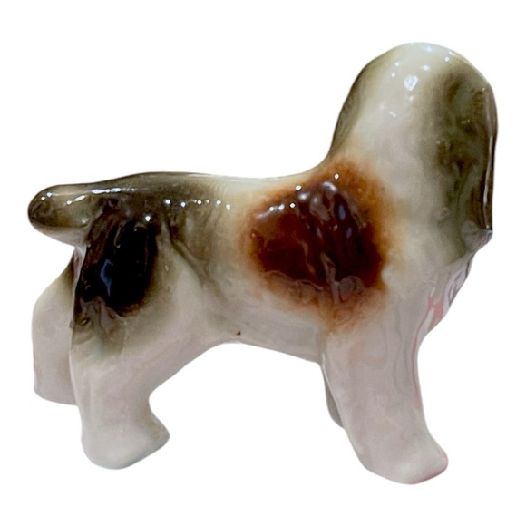 Vtg Porcelain Brown, White & Black Springer Spaniel Puppy Figurine Made In Japan - Picture 7 of 9